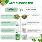 LeafLea Moringa Tea, 120 Fresh-Sealed Tea Bags, Premium Herbal Blend from 100% Natural Moringa Leaves, Supports Digestion & Immune Health, Caffeine-Free, Sugar-Free, Vegan, Non-GMO