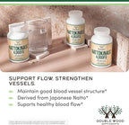 Nattokinase Supplement 4,000 FU Servings, 240 Capsules (Derived from Japanese Natto) Systemic Enzymes for Cardiovascular and Circulatory Support by Double Wood