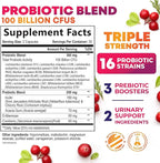 Probiotics for Women - Probiotic Blend 100 Billion CFU Per Serving - Women's Probiotic for Targeted Vaginal & Digestive Health Support - 16 Strains, Cranberry, Prebiotics - Bottled USA - 60 Capsules