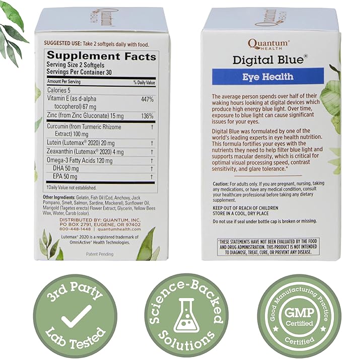 Quantum Health Digital Blue Eye Health, 60 Softgels