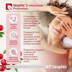 biophix D-Mannose Plus Cranberry Probiotics 1000 mg 120 Vcaps - Free Vitamin C-1000 30 Tablets - Supports Urinary Bladder Tract Health and Digestive Well Being