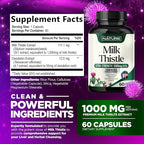 Built by Nature Milk Thistle Liver Detox Supplement with Silymarin Extract & Dandelion Root – Gentle Herbal Liver Cleanse for Men & Women - Liver Health Support - Non-GMO - 60 Veggie Capsules
