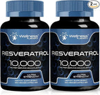 WELLNESS LABSRX Resveratrol 1000mg Capsules - 240 Count - Japanese Knotweed Extract Resveratrol - Pack of 2