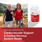 PROTOCOL FOR LIFE BALANCE Ultra Omega-3-500mg EPA & 250mg DHA - Fish Oil for Brain Support Heart & Nervous System Health - EPA DHA Omega Supplement - Non-GMO & Halal - 90 Softgels