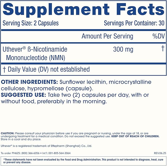 ProHealth Longevity, Liposomal NMN Pro 300, 300 mg, 60 Capsules (150 mg per Capsule)