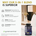 Greensential 5-in-1 Magnesium Complex 500mg | Glycinate, Malate, Citrate, Oxide & Aquamin® | Advanced Sleep, Muscle & Heart Support | Made in USA, Vegan, 120 Capsules