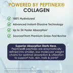 Greensential Collagen Peptides Plus Powder 21oz | + Acerola Vitamin C & Hyaluronic Acid | 100% Hydrolyzed Grass-Fed | Hair, Skin, Nail & Joint Support | Easy to Mix, Unflavored, 28 Servings
