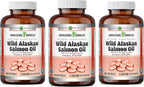 Amazing Omega Wild Alaskan Salmon Oil 2000 Mg Supplement | Softgels | Non-GMO | Gluten-Free | Made in USA (3 Pack | 180 Count)