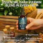 Prime Code Liquid Vitamin A Supplement for Women & Men with Vitamin C E and D3, Vitamin A C E D3 Drops for Adults, Non-GMO, Faster Absorption & Immune Support, Natural Orange Flavor Drops