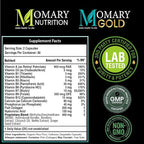 MOMARY Gold Hyaluronic Acid with Biotin, Collagen, Keratin, B-Complex (B1, B2, B3, B5, B6, B7, B9, B12), Vitamins A & D3, Folic Acid, Calcium, Phosphorus – Hair, Skin & Nail Support – 60 Capsules