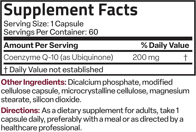 Bronson CoQ10 200 MG High Potency Cellular Energy Production, 60 Vegetarian Capsules