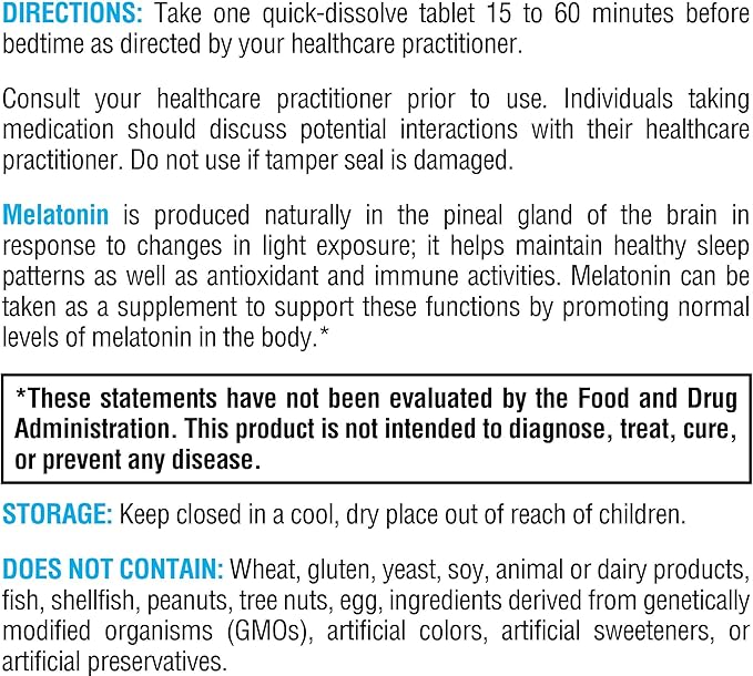 XYMOGEN Melatonin - 3 mg Melatonin Supplement - Sleep Pattern & Circadian Rhythm Support - Quick-Dissolve Tablet - Vegan & Gluten-Free - Peppermint Flavor - 120 Tablets