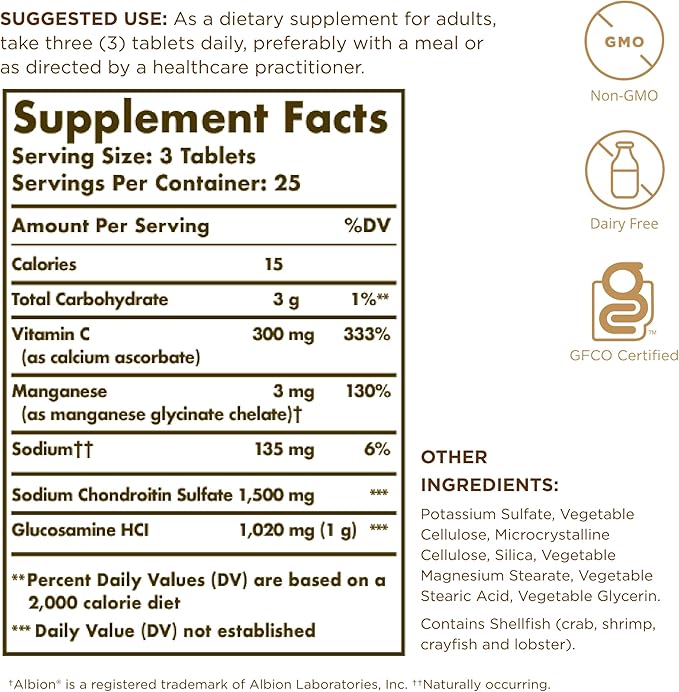 Solgar – Extra Strength Glucosamine Chondroitin Complex, 75 Tablets
