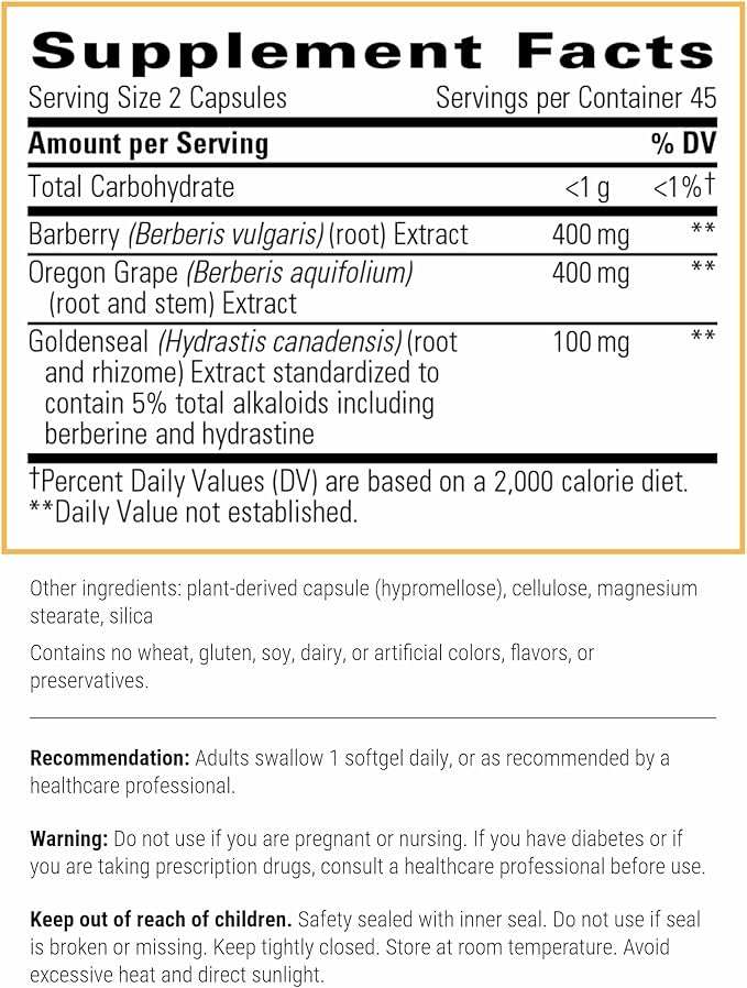 Integrative Therapeutics Berberine Complex - Daily Digestive Health Support* - Proactive & Convenient Supplement for Gut Health* - Vegan, Gluten-Free & Dairy-Free - 90 Capsules (45 Servings)