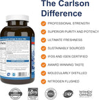 Carlson - Cod Liver Oil, 460 mg Omega-3s + Vitamins A & D3, Wild-Caught Norwegian Arctic Cod-Liver Oil, Sustainably Sourced Nordic Fish Oil Capsules, Lemon, 300 Softgels