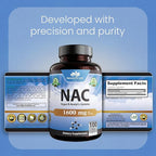 NaturaLife Labs N-Acetyl-L-Cysteine (NAC) 1600 mg – 100 Capsules, Non-GMO & Gluten-Free (2 Pack) (2)