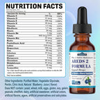 AREDS 2 + Formula Liquid Drops for Macular Health, 22-in-1 Eye Vitamin & Mineral Supplement w. Lutein and Zeaxanthin, Copper, Zinc, Vitamin C, E | Support Vision, Immune & Vitality | Vegan, Non-GMO