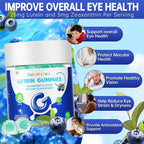 Lutein and zeaxanthin Eye Vitamins Gummies, Bilberry, Astaxanthin, Eye Vitamins for Kids and Adult Vision&Blue Light Support, Overall Eye&Macular Health-60 Count