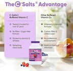 C-Salts Vitamin C Powder - 100% Pure Buffered Ascorbic Acid Powder for Daily Immune Support & Collagen Production - Stomach-Friendly Organic Vegan Non-GMO Sugar-Free - 272 servings - Mixed Berry, 26oz