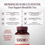 Multi-Symptom Menopause and Perimenopause Herbal Relief for Women | Hot Flashes, Night Sweats, Mood & Libido Support | Black Cohosh, Ashwagandha KSM-66, Isoflavones & Rhapontic | Hormone-Free, 60 Ct