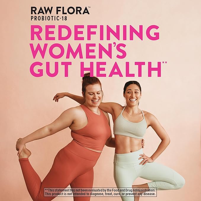 Raw Flora Probiotics for Women | 30 Billion CFU | 33 Capsules | with Cranberry and D-Mannose | Vegan, Non-GMO & Gluten Free Supplement
