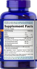 Puritan's Pride Omega-3 Fish Oil 1360 mg Softgels, 120 Count