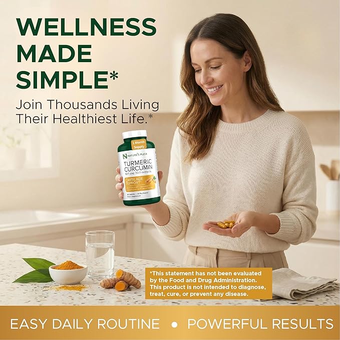 Nature's Push Turmeric Curcumin Super Potent 30:1 Extract 375mg 90% Curcuminoids, 1,350mg Turmeric Root 10:1 Plus Black Pepper for Healthy Inflammation Support Non-GMO Gluten Free Vegan USA 90 Caps
