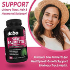 Saw Palmetto for Women Hair Loss - DHT Blocker for Women Natural Growth Plus Bladder Control Supplements Complex - Pure Saw Palmetto Hair Loss Supplement Capsules Support Extract & Urination Pills Aid