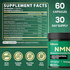 Satoomi 8in1 NMNH - NMN Supplement Alternative - NAD Supplement to Support NAD Levels Added Fisetin, Resveratrol, Quercetin, Turmeric, Berberine, Vitamin D3 & C - 60 Count for 30 Days