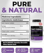 Renew Actives Tart Cherry Extra 500mg per 2 Capsules – High-Potency Antioxidant for Free Radical Protection & Wellness – 60 Easy-to-Swallow Capsules – Made in Canada