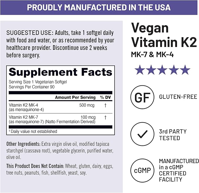 NatureWise [1] Vitamin K2 - MK-7 100mcg + MK-4 500mcg - Non-GMO - 90 Softgels[3-Month Supply] + (Pack of 3) CoQ10 200mg - High Potency Ubiquinone, Non-GMO - 30 Softgels[30-Day Supply]