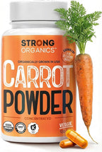 USA Grown Organic Carrot Juice Powder Capsules – Raw Cold-Pressed for Maximum Nutrients – Rich in Beta Carotene for Eye Support & Skin Health – Whole Food Vitamin A – 120 Vegan Pullulan Caps, Kosher
