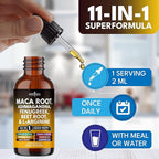 Organic Maca Root Liquid Drops with Ashwagandha, Nettle, Fenugreek, Beet Root and L-Arginine Liquid Multivitamin for Women and Men - 8oz