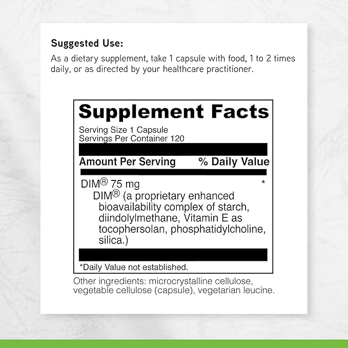 DAVINCI Labs DimPro - Dietary Supplement to Support Hormonal Balance in Men & Women & Healthy Weight Management* - with Vitamin E and More - Vegetarian - Soy-Free - Gluten-Free - 120 Capsules
