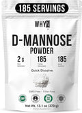 D-Mannose Powder Quick Dissolve Pure Premium Mannose Supplement Essential Powder for Supports Urinary Tract and Bladder Quick Water Soluble Formula for Drinks and Smoothies Vegan Zero-Additives, 370g