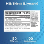 Jarrow Formulas Milk Thistle 150 mg - Antioxidant Supporting Immune Response, Liver Function & Glutathione - Up to 100 Servings (Veggie Capsules), Pack of 12