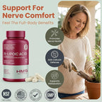 Stabilized R-Lipoic Acid 300 mg per Serving — Pure R Alpha Lipoic Acid (R-ALA) High Potency Active R Isomer Antioxidant Nerve & Metabolism Support — NSF Certified Non-GMO Vegan 60Capsule