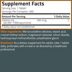 Bronson Vitamin K2 MK-7 100 MCG, K2 as MK7 Menaquinone, Bone Support, 360 Tablets