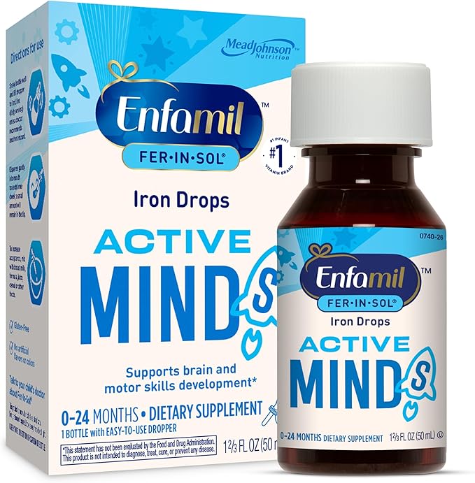 Enfamil Fer-In-Sol Iron Supplement Drops for Infants, 50 mL dropper bottle (Packaging May Vary)