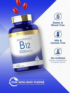 Carlyle Vitamin B12 1000 mcg Absorbable | 400 Softgels | Non-GMO and Gluten Free Supplement
