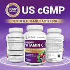 Dr. Berg Chewable Vitamin C Complex - Made with Organic, Non-GMO Berries - 60 Delicious Wafers