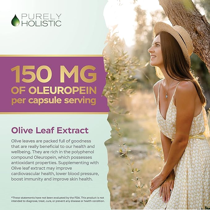 Purely Holistic Hawthorn Berry 665mg + Olive Leaf Extract 750mg Bundle + 270 Vegan Capsules - Made in The USA