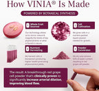 VINIA Piceid Resveratrol Supplement Capsules. Increases Blood Flow and Nitric Oxide. Blood Pressure and Heart Health Support | Antioxidant from Red Grapes | Non-GMO, 60 Count