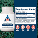Ayush Herbs Curcumin 97% - Curcumin Supplements, Premium Turmeric Root Supplement, Curcuminoids for Women & Men, Adults, Premium Joint Support, Strength & Vitality - 90 Vegetarian Capsules (1 Count)
