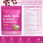 Hair Skin Nail Multivitamin & Biotin, 5000 mcg Biotin of Per Serving with Vitamin A/C/E/B Vitamins/Collagen/Keratin/Argan Oil for Hair/Nail Growth, Radiant Skin Support - for Women & Men|400 Pcs
