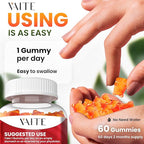 VAITE Copper Supplement Gummies 10 mg Amino Acid Chelate – Trace Mineral that Plays a Role in Collagen Formation, Gentle on Stomach, Supports Daily Nutrition & Balance – Vegan, Non-GMO, 60 Count