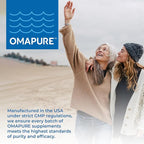 OMAPURE Fish Oil Supplements with Omega 3 Fatty Acids (5 Bottle, 120 Softgels) - High EPA, DHA, & IFOS Fish Oil Pills Support Heart & Joint Health - Burpless - Promotes Brain Function