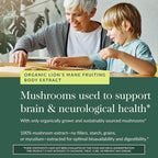 Gaia Herbs Lion's Mane Mushroom - Brain Health Support* - 120 Vegan Capsules (120 Servings)