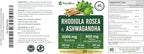 FloraBliss Rhodiola Rosea with Ashwagandha KSM-66, L-Theanine, Holy Basil & Black Pepper - 90 High Potency Vegan Capsules - 45-Day Supply - No Artificial Additives