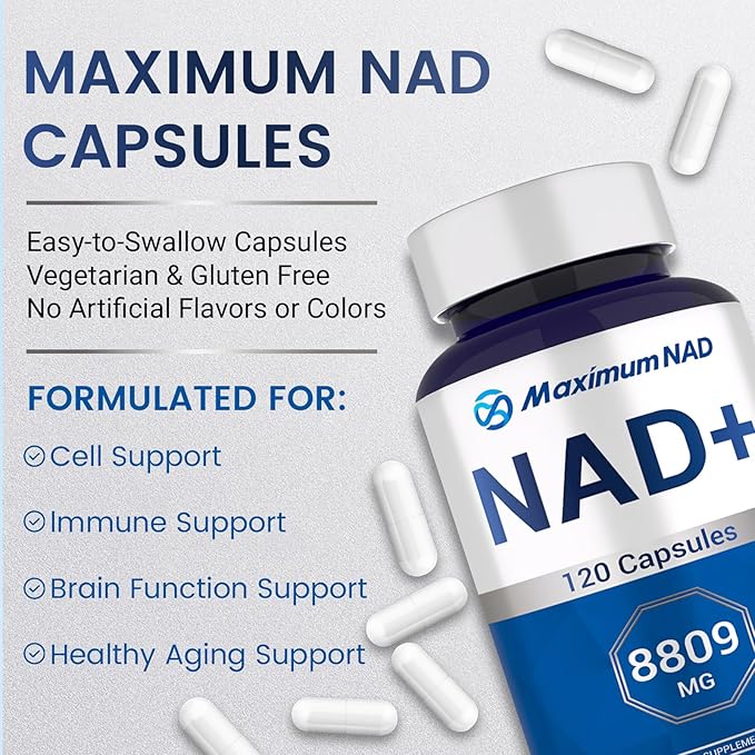 NAD+ Supplement 120 Capsules – Liposomal NAD+ with Resveratrol for Cellular Energy & Daily Vitality – High Absorption Formula for Men & Women – Vegan, Non-GMO, Gluten-Free
